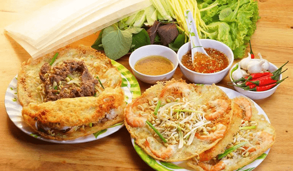 Đặc sản bánh xèo tôm nhảy